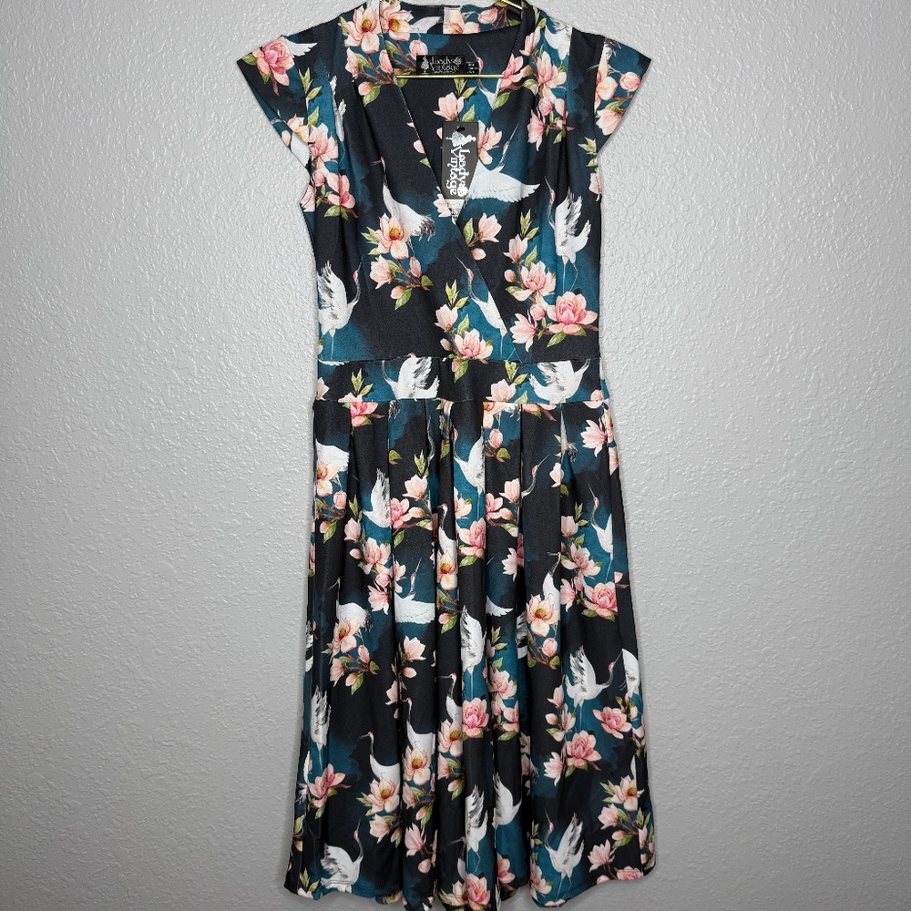 NWT Women's Lady Vintage 50's floral Swing dress‎ Size us 4
